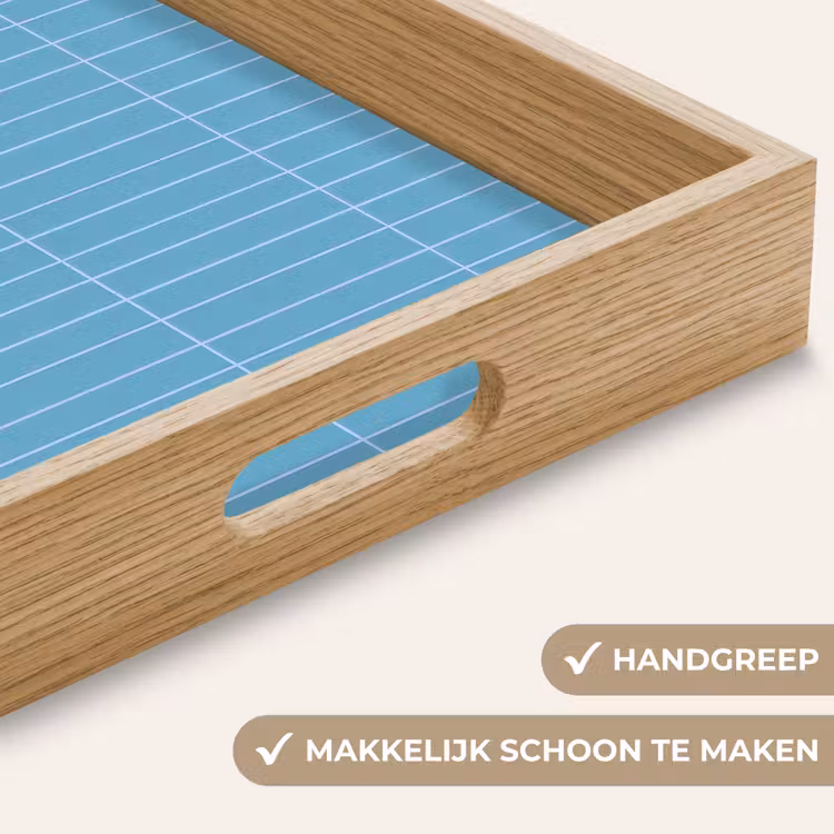 Dienblad - Tegel - Langwerpig - Patroon - Blauw — 5