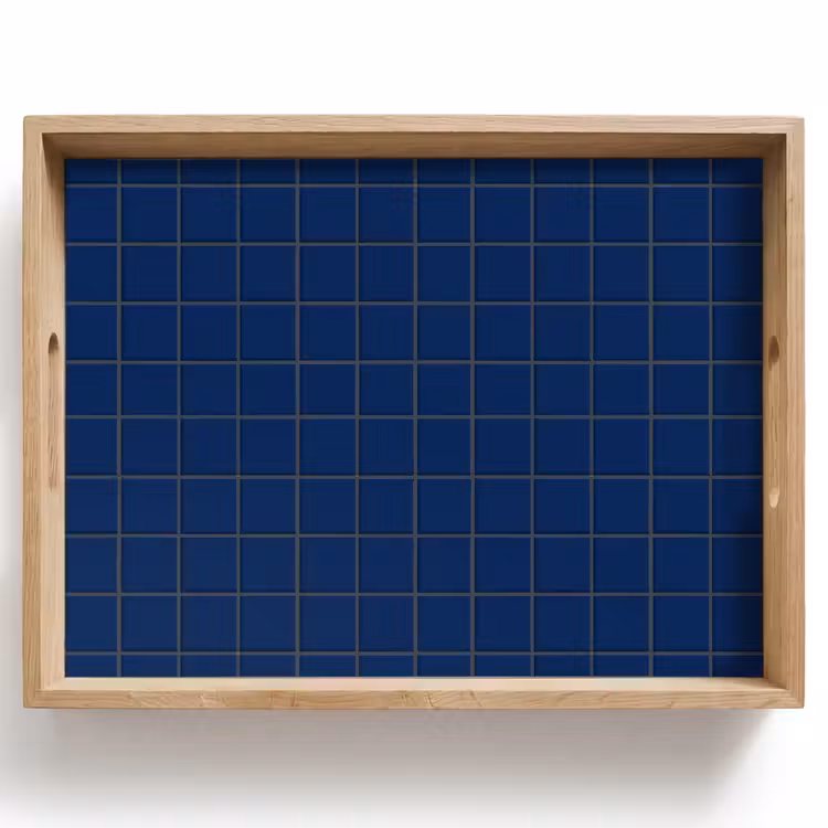Dienblad - Tegel - Patroon - Blauw — 1