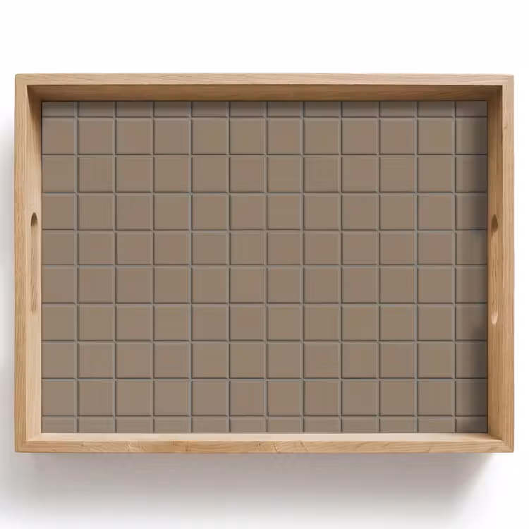 Dienblad - Tegel - Patroon - Taupe — 1