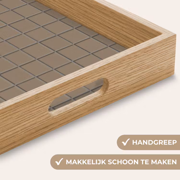 Dienblad - Tegel - Patroon - Taupe — 5