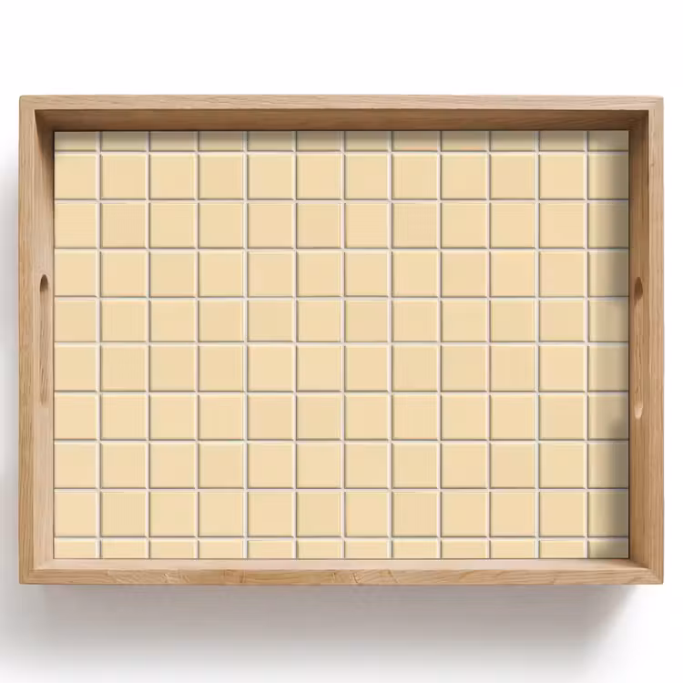 Dienblad - Tegels - Patroon - Crème — 1