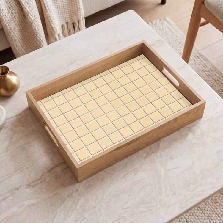 Dienblad - Tegels - Patroon - Crème — 2