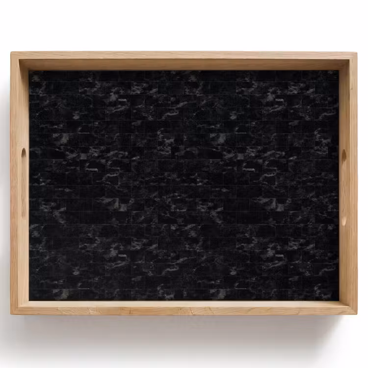 Dienblad - Tegels - Patroon - Marmer - Zwart — 1