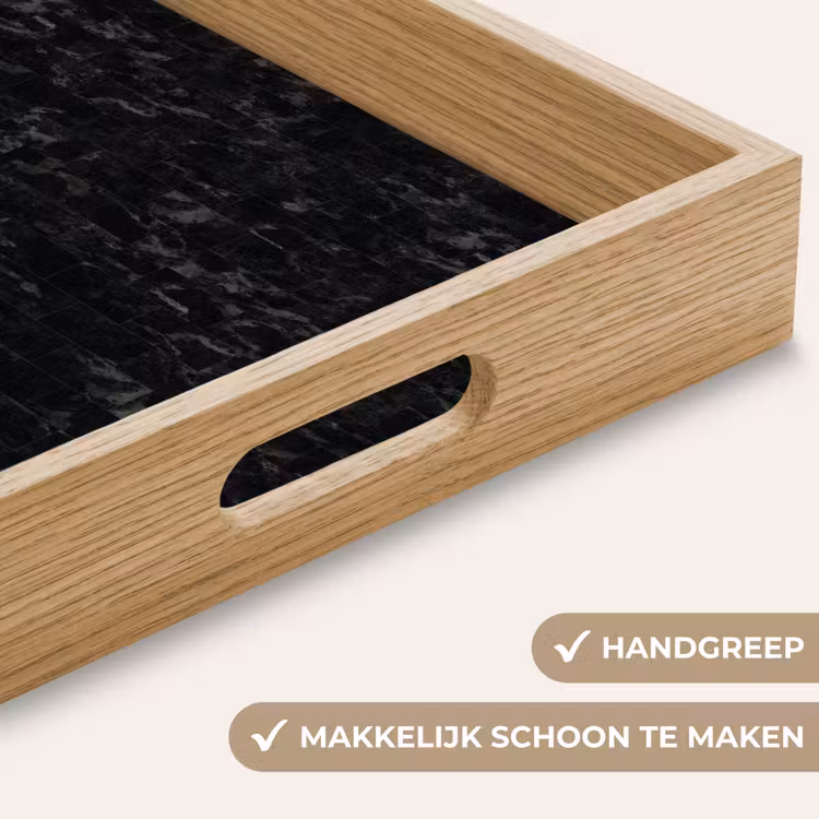 Dienblad - Tegels - Patroon - Marmer - Zwart — 5