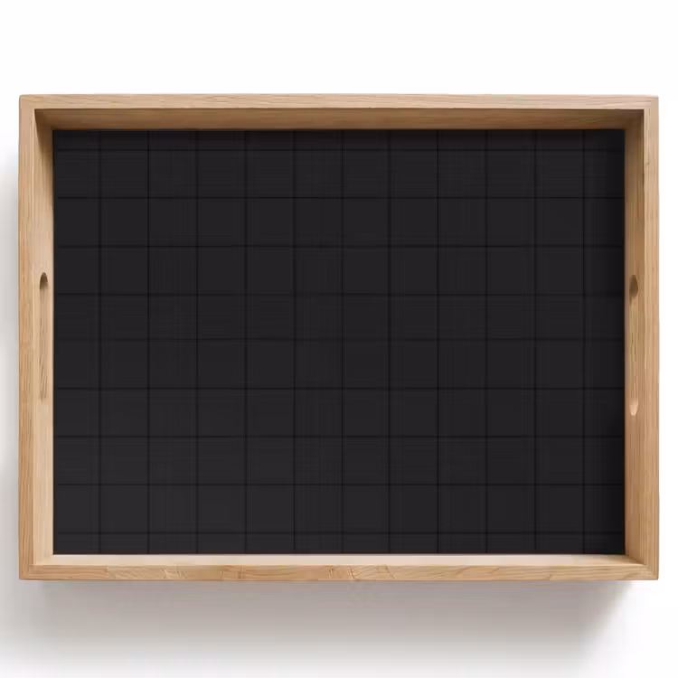 Dienblad - Tegels - Patroon - Mat - Zwart — 1