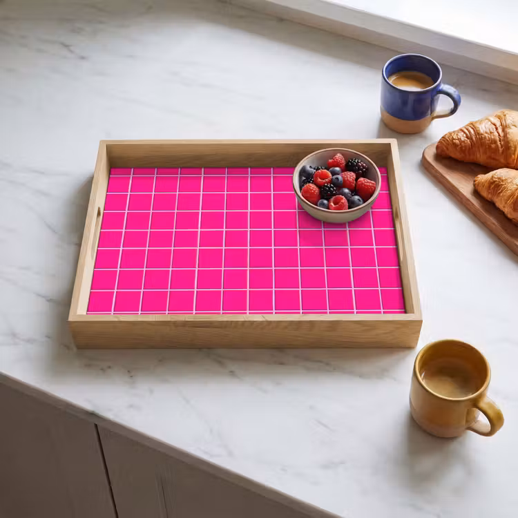Dienblad - Tegels - Vierkant - Fuchsia — 4