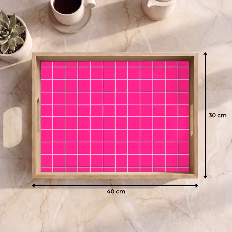 Dienblad - Tegels - Vierkant - Fuchsia — 9