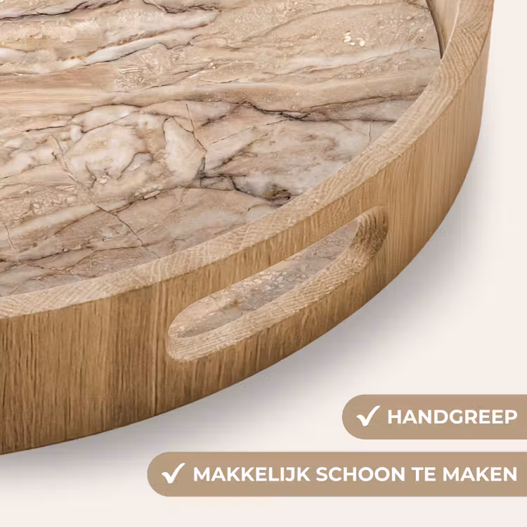 Dienblad - Textuur - Aders - Abstract - Modern - Beige — 5