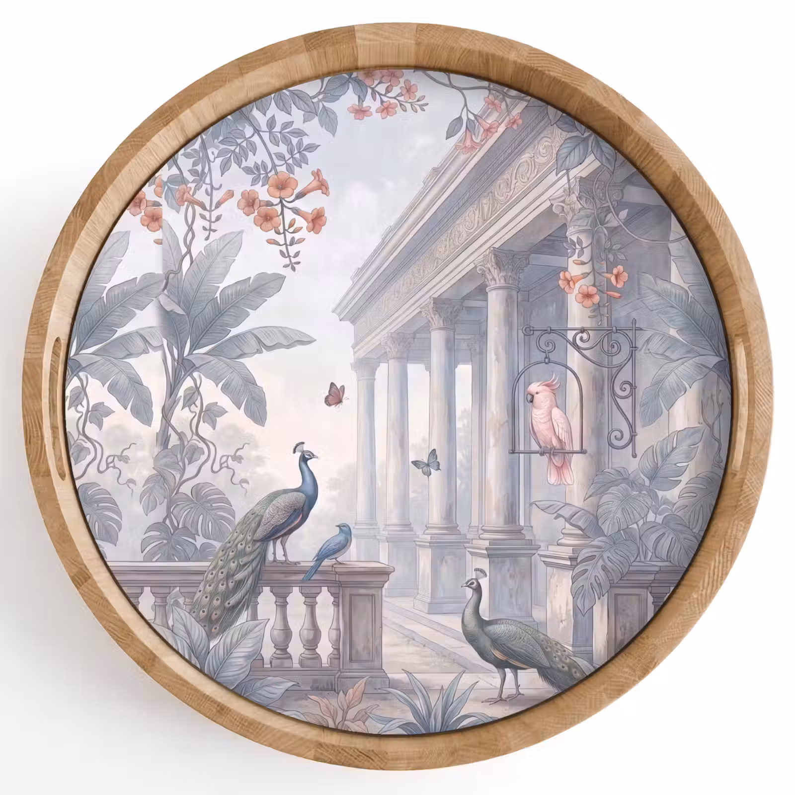 Dienblad - Vogel - Pauw - Architectuur - Klassiek - Groen — 1