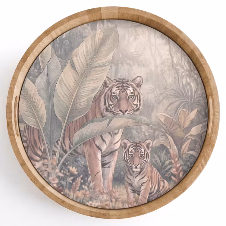 Dienblad - Tijger - Welp - Jungle - Illustratie - Dieren — 1