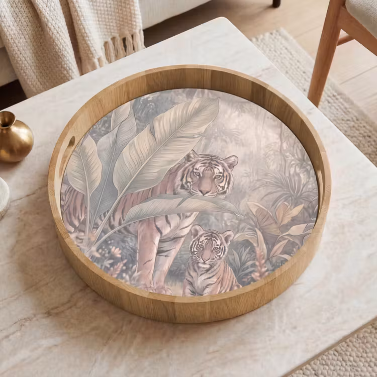 Dienblad - Tijger - Welp - Jungle - Illustratie - Dieren — 2