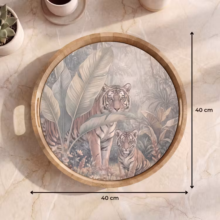 Dienblad - Tijger - Welp - Jungle - Illustratie - Dieren — 9