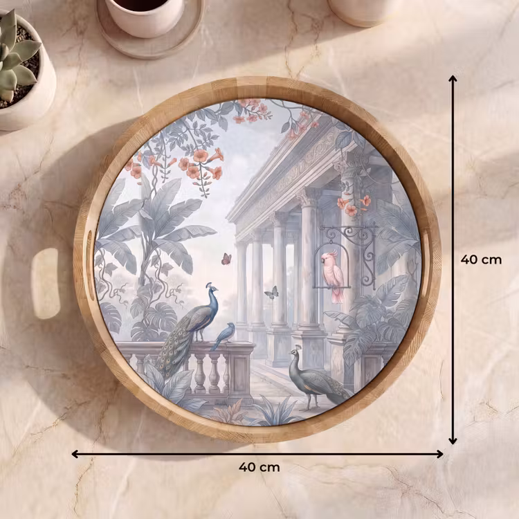 Dienblad - Vogel - Pauw - Architectuur - Klassiek - Groen — 9