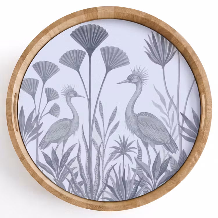 Dienblad - Vogel - Tropisch - Illustratie - Blauwgrijs - Natuur — 1