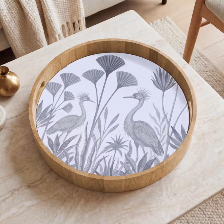 Dienblad - Vogel - Tropisch - Illustratie - Blauwgrijs - Natuur — 2