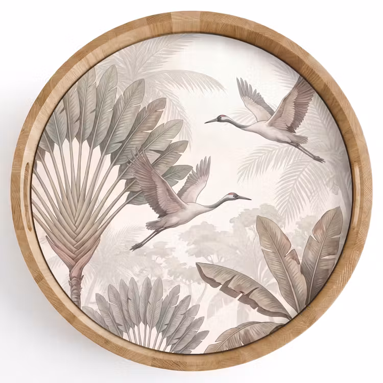Dienblad - Vogel - Tropisch - Jungle - Natuur - Beige — 1