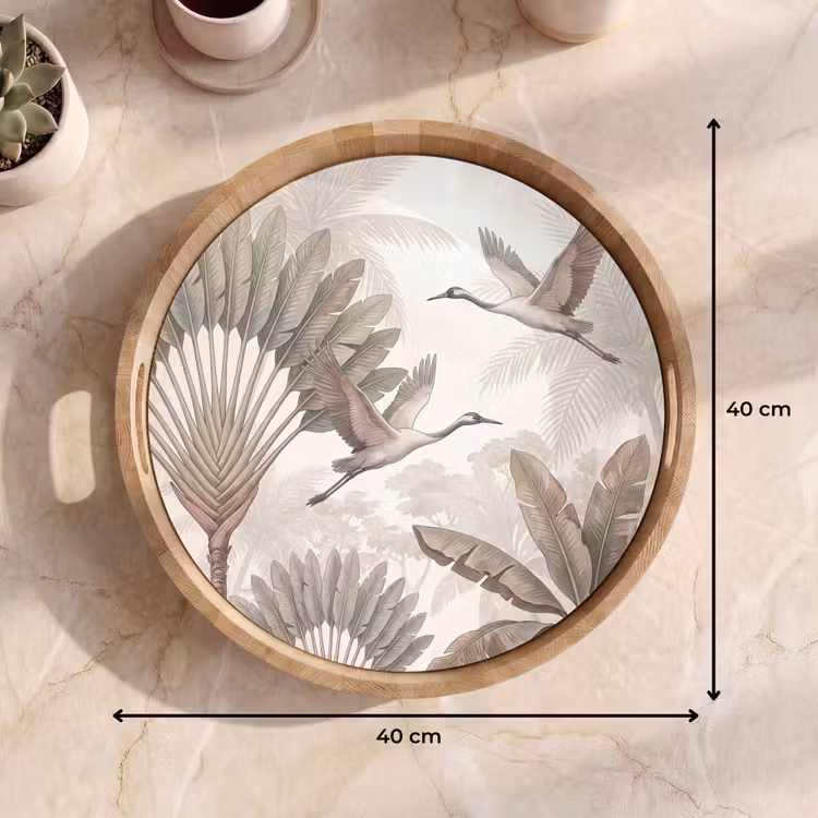 Dienblad - Vogel - Tropisch - Jungle - Natuur - Beige — 9