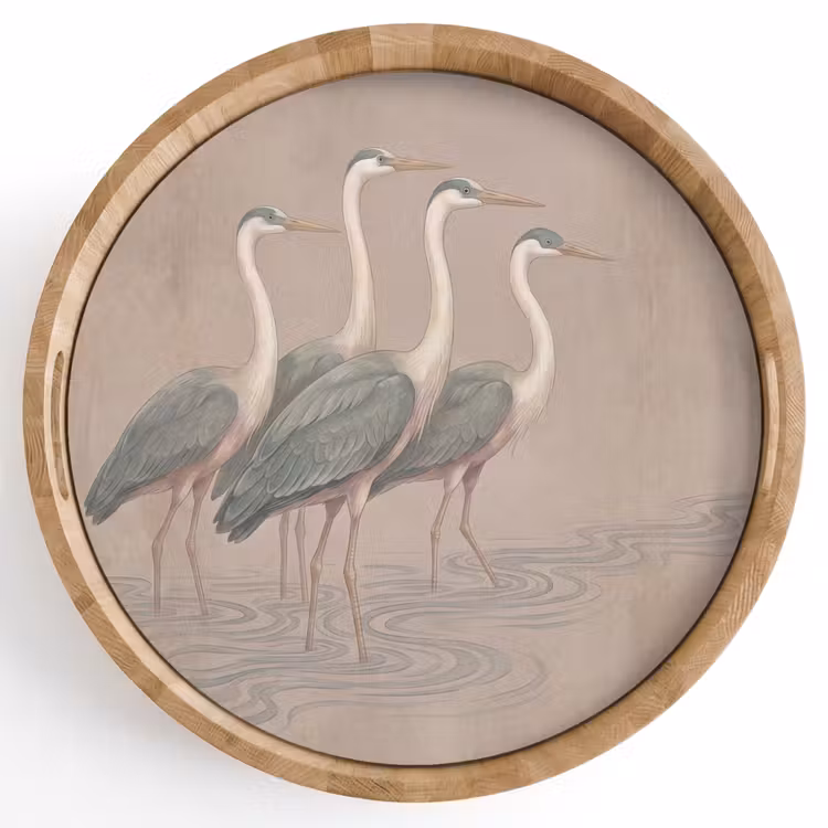 Dienblad - Vogel - Water - Natuur - Vintage — 1