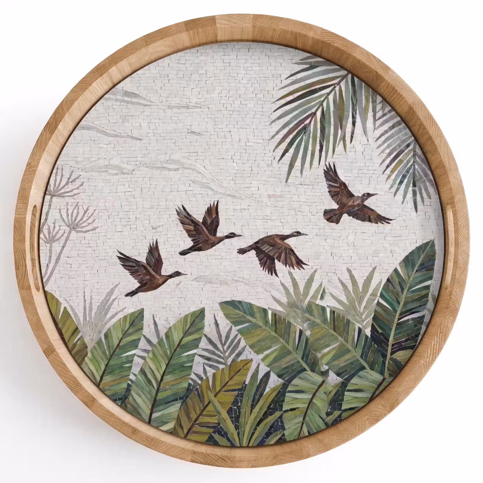 Dienblad - Vogel - Vliegend - Tropisch - Mozaïek - Groen — 1