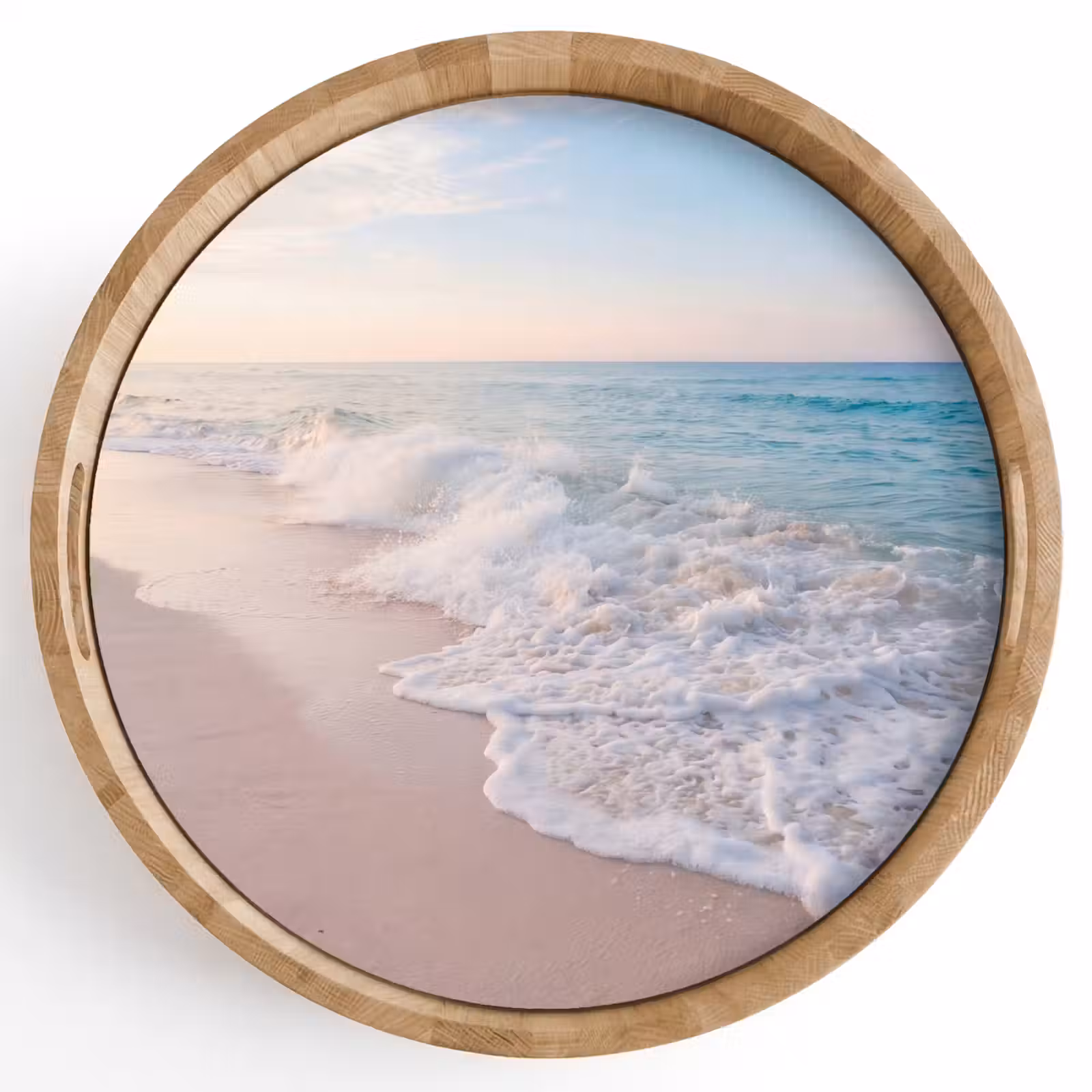 Dienblad - Zee - Golven - Strand - Natuur - Wit — 1