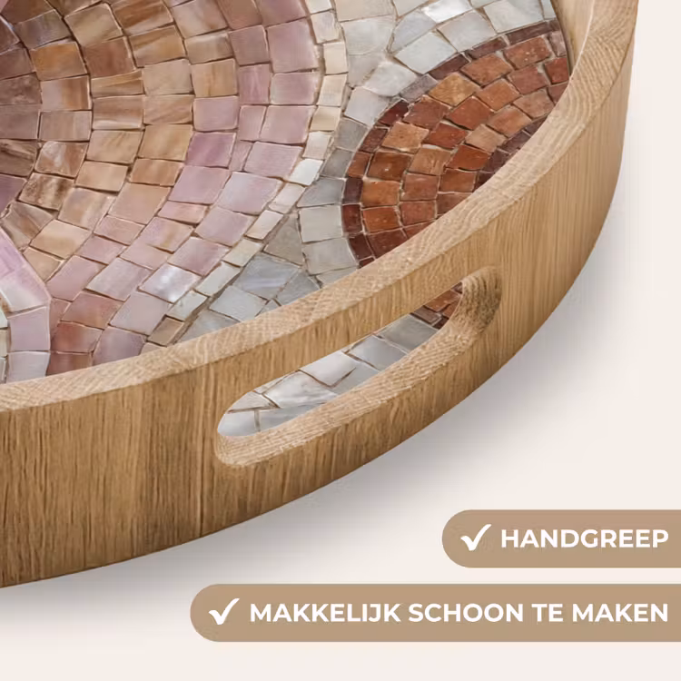 Dienblad - Schelp - Mozaïek - Zee - Beige - Modern — 5