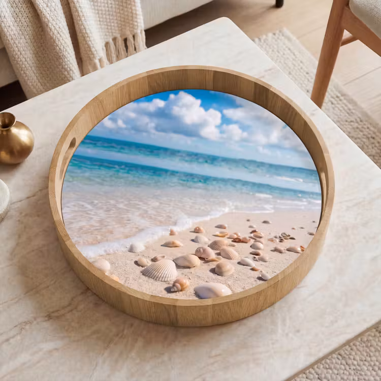 Dienblad - Schelpen - Strand - Natuur - Beige — 2