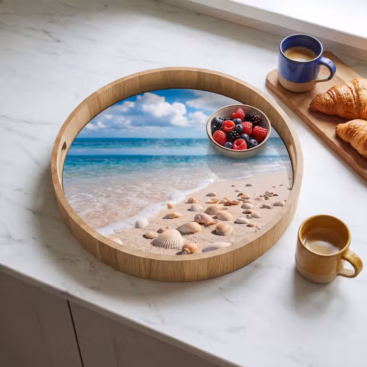 Dienblad - Schelpen - Strand - Natuur - Beige — 4