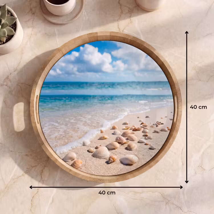 Dienblad - Schelpen - Strand - Natuur - Beige — 9