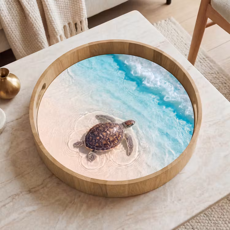Dienblad - Schildpad - Helder water - Strand - Dieren - Natuur — 2