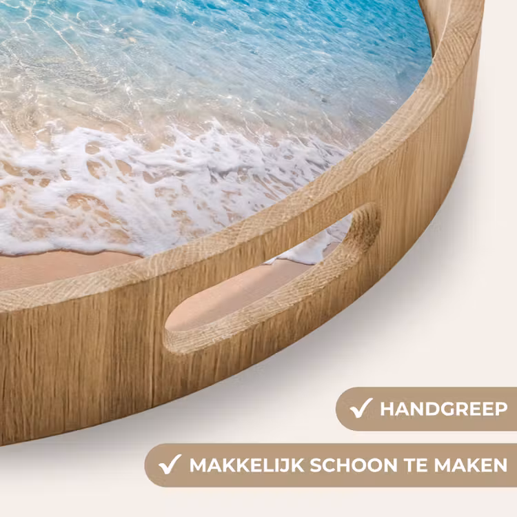Dienblad - Strand - Water - Natuur - Blauw - Beige — 5