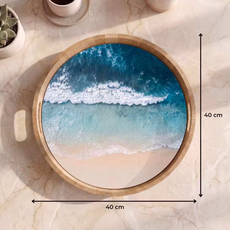 Dienblad - Strand - Zee - Golven - Natuur - Blauw — 9