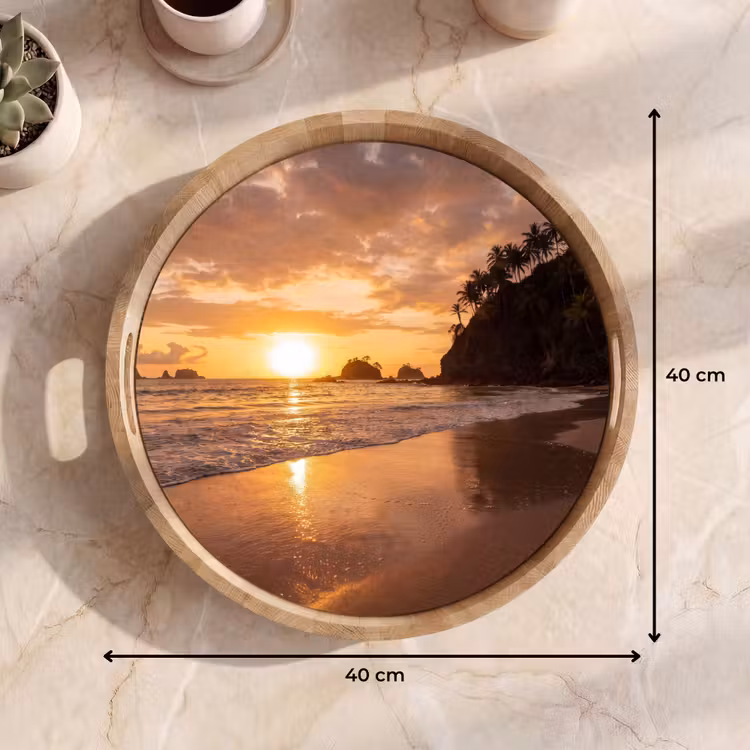 Dienblad - Strand - Zonsondergang - Natuur - Tropisch - Oranje — 9