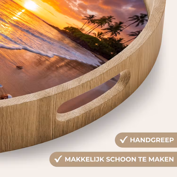 Dienblad - Strand - Zonsondergang - Palmbomen - Natuur - Oranje — 5