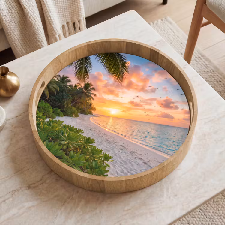 Dienblad - Strand - Zonsondergang - Palmbomen - Tropisch - Natuur — 2