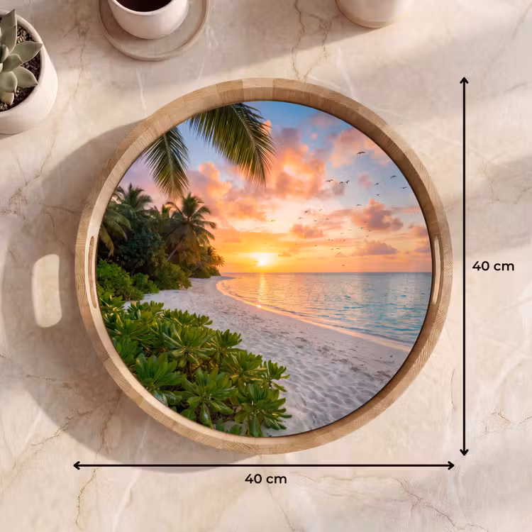 Dienblad - Strand - Zonsondergang - Palmbomen - Tropisch - Natuur — 9