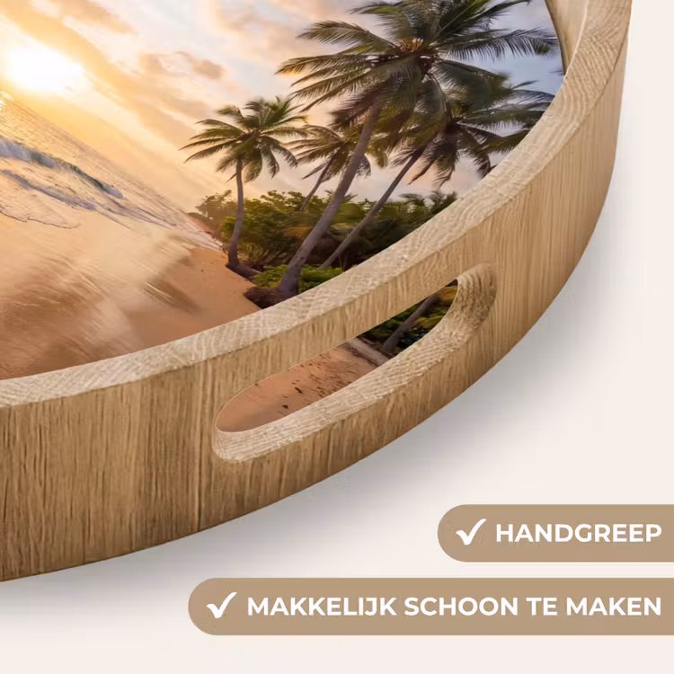 Dienblad - Strand - Zonsondergang - Tropisch - Natuur - Goud — 5