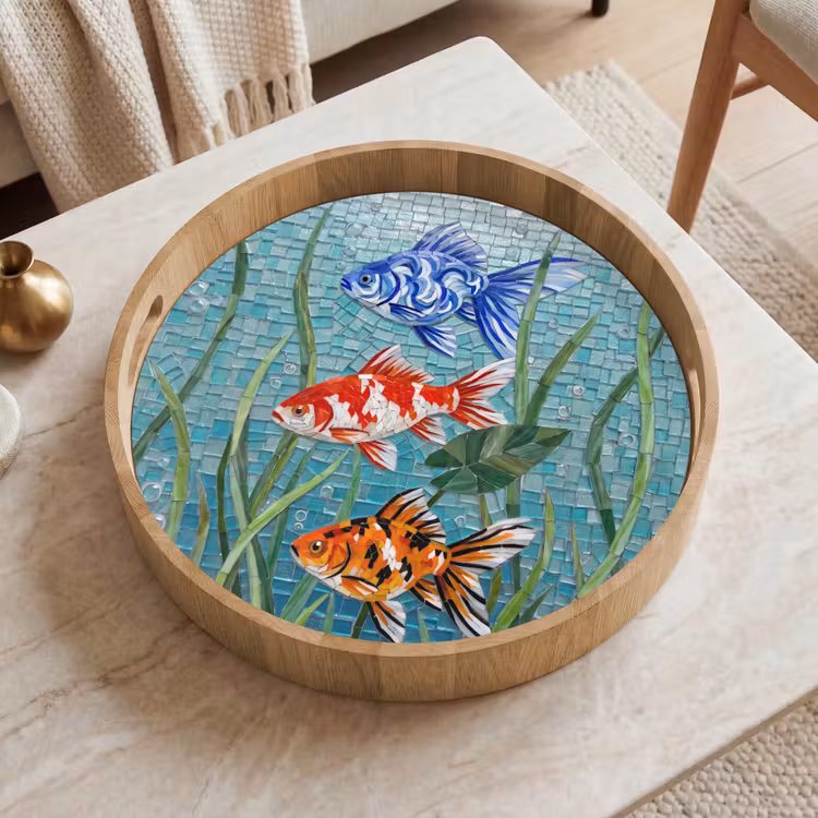 Dienblad - Vis - Mozaïek - Onderwater - Kleurrijk - Dieren — 2