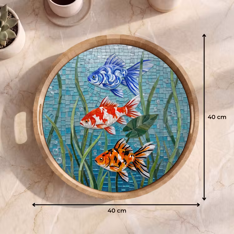 Dienblad - Vis - Mozaïek - Onderwater - Kleurrijk - Dieren — 9