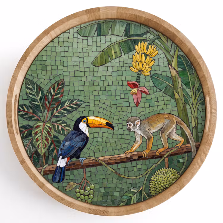 Dienblad - Vogel - Dier - Jungle - Mozaïek - Natuur — 1