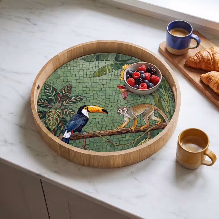 Dienblad - Vogel - Dier - Jungle - Mozaïek - Natuur — 4