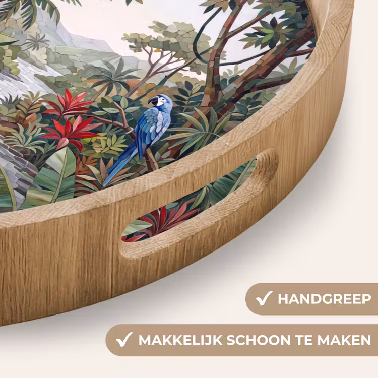 Dienblad - Vogel - Jungle - Natuur - Mozaïek - Groen — 5