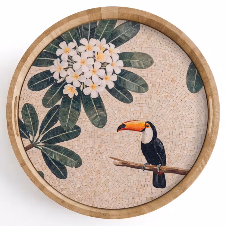 Dienblad - Vogel - Mozaïek - Tropisch - Natuur - Kleurrijk — 1
