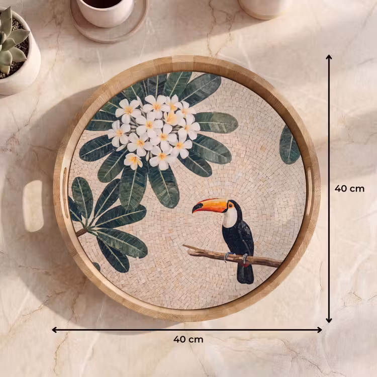 Dienblad - Vogel - Mozaïek - Tropisch - Natuur - Kleurrijk — 9