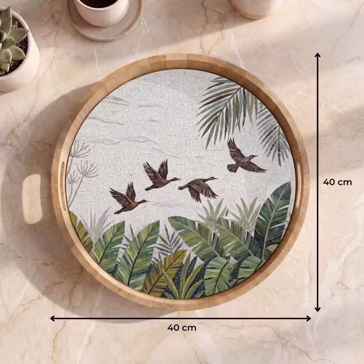 Dienblad - Vogel - Vliegend - Tropisch - Mozaïek - Groen — 9
