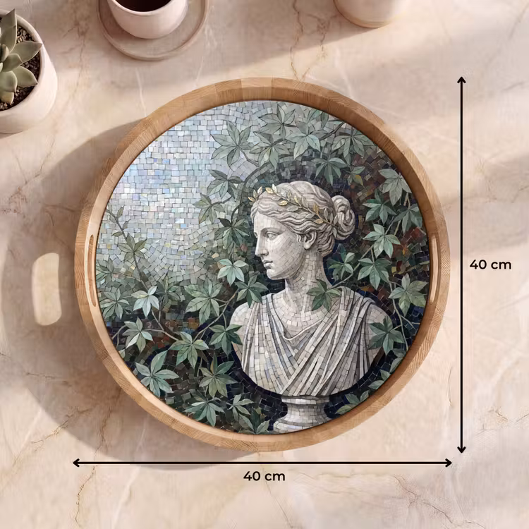 Dienblad - Vrouw - Klassiek - Mozaiëk - Natuur - Groen — 9