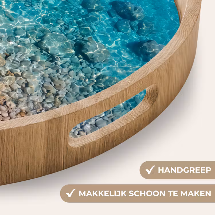 Dienblad - Water - Kiezels - Natuur - Levendig - Turkoois — 5