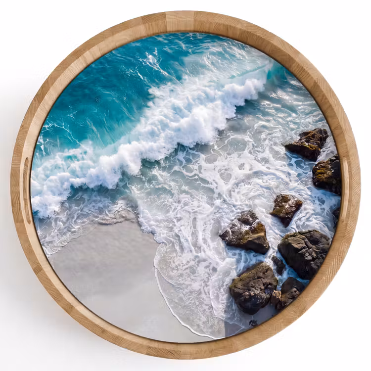 Dienblad - Zee - Golf - Strand - Natuur - Blauw — 1