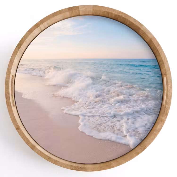 Dienblad - Zee - Golven - Strand - Natuur - Wit — 1