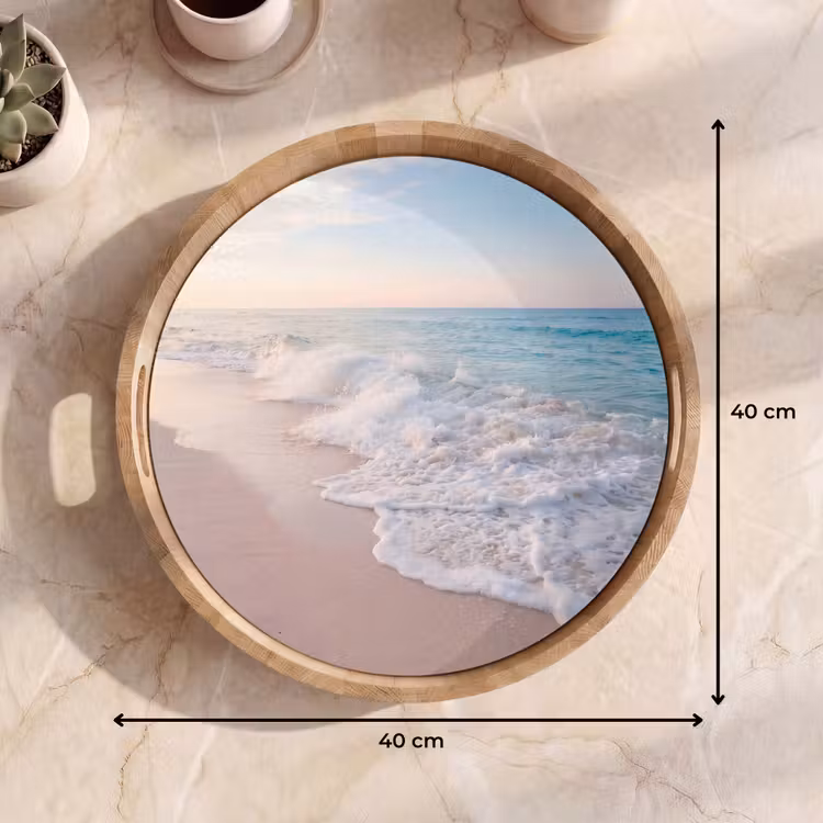 Dienblad - Zee - Golven - Strand - Natuur - Wit — 9