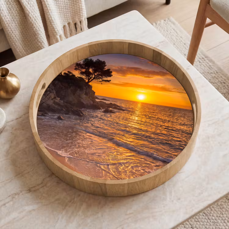 Dienblad - Zee - Kust - Zonsondergang - Natuur - Oranje — 2